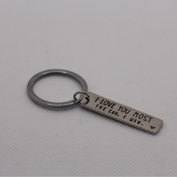 🌸 3/$15 Silver Keychain with Engraved Message - Picture 1 of 3